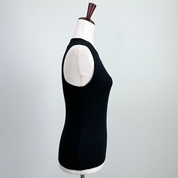 Nation LTD Mock Neck Rib Knit Jet Black Joan Tank Top - Picture 7 of 11